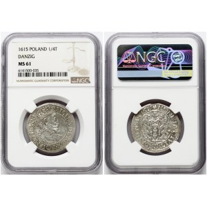 Poland Gdansk Ort 1615 (R3) NGC MS 61