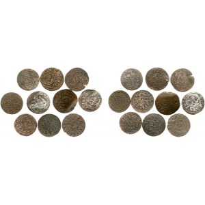 Poland Schilling (1632-1660) Swedish Livonia, Suceava Lot of 10 Coins