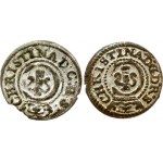 Poland Schilling 1643 & 1648 Swedish Riga Lot of 2 Coins