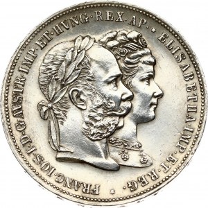 Austria 2 Gulden MDCCCLXXIX (1879) Silver Wedding Anniversary