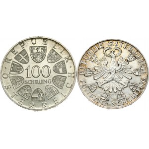 Austria 50 & 100 Schilling 1959 & 1973 Commemorative issue Lot of 2 Coins