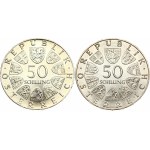 Austria 50 Schilling 1970 & 1973 Commemorative issue Lot of 2 Coins