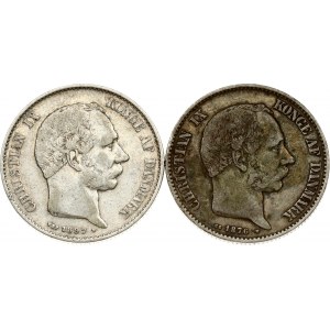 Denmark 2 Kroner 1876 & 1897 Lot of 2 Coins