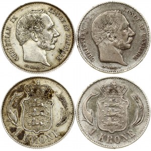 Denmark 1 Krone 1892 HC CS Lot of 2 Coins