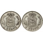 Denmark 1 Krone 1898 HC VBP Lot of 2 Coins