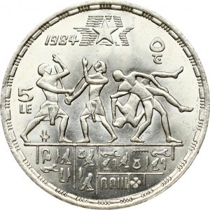 Egypt 5 Pounds 1404 (1984) Los Angeles Olympics
