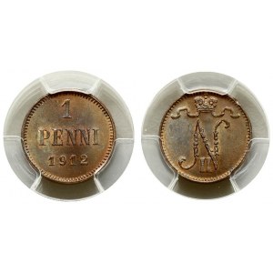 Finland 1 Penni 1912 PCGS MS 65RB ONLY 2 COINS IN HIGHER GRADE