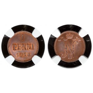 Finland 1 Penni 1913 NGC MS 65 RB ONLY 3 COIN IN HIGHER GRADE