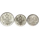 Finland 25 & 50 Pennia (1916-1917) Lot of 3 Coins