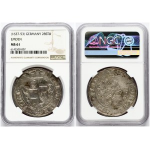 Germany Emden 28 Stüber (1637-1653) NGC MS 61 ONLY 4 COINS IN HIGHER GRADE