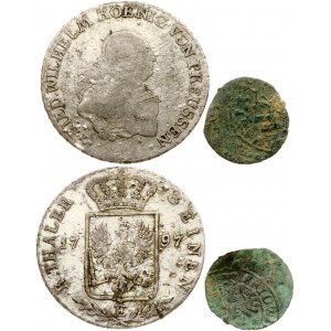 Germany Brandenburg-Prussia 1 Schilling & 1/3 Thaler (1653-1797) Lot of 2 Coins
