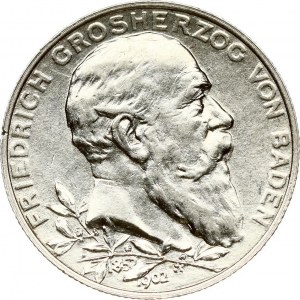 Germany BADEN 2 Mark 1902 50th Year of Reign