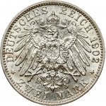 Germany BADEN 2 Mark 1902 50th Year of Reign