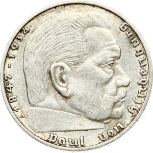 Germany Third Reich 2 Reichsmark 1938A Paul von Hindenburg