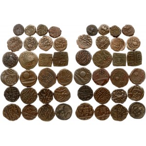 India 10 - 20 Cash (1838-1839) and Various coins Lot of 24 Coins