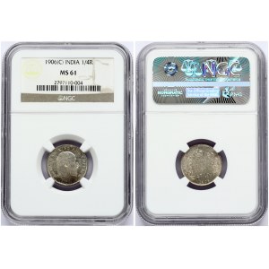 India-British 1/4 Rupee 1906 (c) NGC MS 61