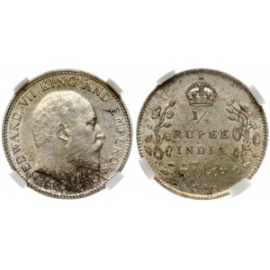 India-British 1/4 Rupee 1906 (c) NGC MS 61