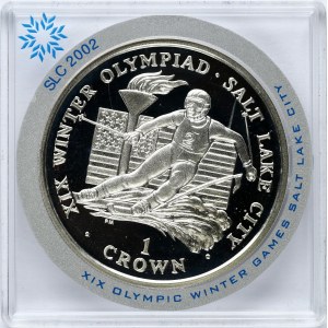 Isle of Man 1 Crown 2002 XIX Winter Olympics Salt Lake City