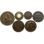 Italy Papal States 4 Soldi 1866 and other World Coins & Tokens Lot of 6 Coins & Tokens