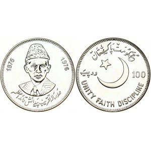 Pakistan 100 Rupees 1976 100th Birthday of Mohammad Ali Jinnah