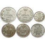 Serbia 50 Para - 2 Dinara (1879-1915) Lot of 6 Coins