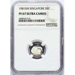 Singapore 5 Cents 1981 NGC PF 67 ULTRA CAMEO