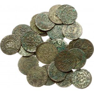 Latvia Livonia 1 Solidus Riga (1632-1665) Lot of 28 Coins