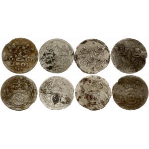 Sweden 1 Öre (1666-1699) Lot of 4 Coins