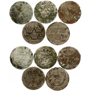 Sweden 1 Öre (1716-1743) Lot of 5 Coins