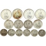 Switzerland 1/2 - 2 Francs (1907B-1965B) Lot of 14 Coins