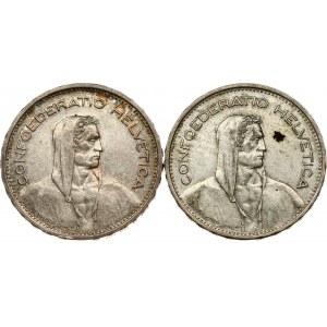 Switzerland 5 Francs 1931B & 1935B Lot of 2 Coins