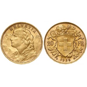Switzerland 20 Francs 1935L-B