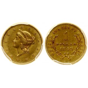 USA 1 Dollar 1849 'Liberty Head' PCGS XF 45