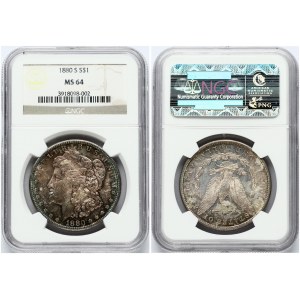 USA 1 Dollar 1880 S 'Morgan Dollar' NGC MS 64