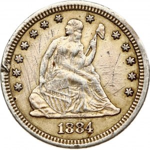 USA 1/4 Dollar 1884