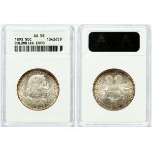USA 1/2 Dollar 1893 Columbian Exposition ANACS AU 58