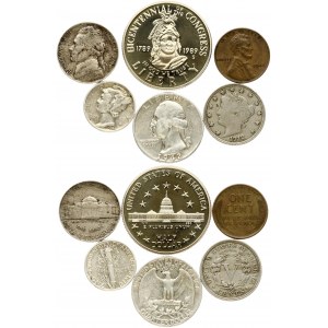 USA 1 Cent - 1/2 Dollar Congress (1912-1989) Lot of 6 Coins