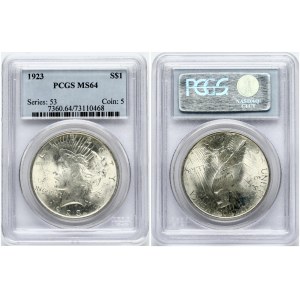 USA 1 Dollar 1923 'Peace Dollar' Philadelphia PCGS MS 64
