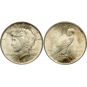 USA 1 Dollar 1924 'Peace Dollar' Philadelphia NGC MS 64