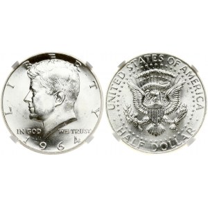 USA 1/2 Dollar 1964 'Kennedy Half Dollar' Philadelphia NGC MS 65