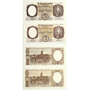 Argentina 5 Pesos ND (1960-1962) Banknotes Lot of 2 Banknotes