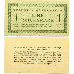 Austria 1 Reichsmark ND (1945) Russian Occupation