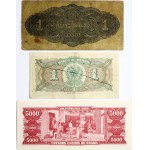 Brazil 1 Mil Reis - 5 000 Cruzeiros (1923-1964) Banknotes Lot of 3 Banknotes