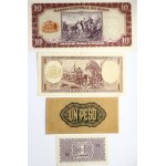 Chile 1 Peso & 1 - 10 Escudos (1932-1975) Banknotes Lot of 4 Banknotes