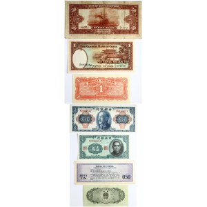 China 10 Cents - 50 Yuan (1936-1945) Banknotes Lot of 7 Banknotes