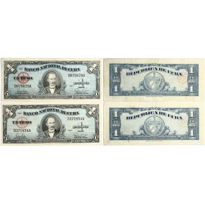 Cuba 1 Peso 1960 Banknotes Lot of 2 Banknotes