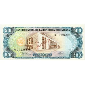 Dominican Republic 500 Pesos Oro 1978 Banknote SPECIMEN
