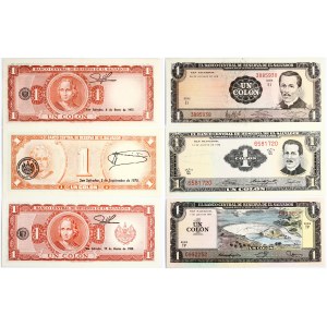 El Salvador 1 Colon (1968-1980) Banknotes Lot of 3 Banknotes