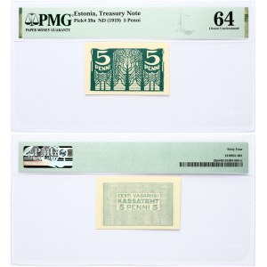 Estonia 5 Penni ND (1919) Banknote PMG 64 Choice Uncirculated