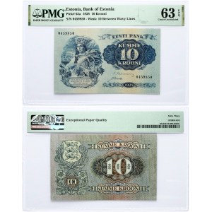 Estonia 10 Krooni 1928 Banknote PMG 63 Choice Uncirculated EPQ